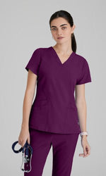 Load image into Gallery viewer, Pulse Top by Barco One/ Anti-Static V-Neck Scrub Top - Scrub Hub
