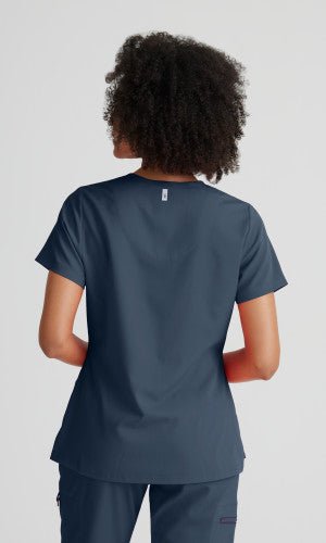 Bree One Pocket Tuck-In Style Top by Grey's Anatomy Spandex Stretch/ V-Neck One Pocket Top - Scrub Hub