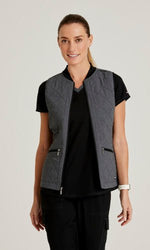 Load image into Gallery viewer, Cristina Spandex Stretch Vest by Barco Grey&#39;s Anatomy/ 2 Pocket Two Toned Quilted Vest - Scrub Hub
